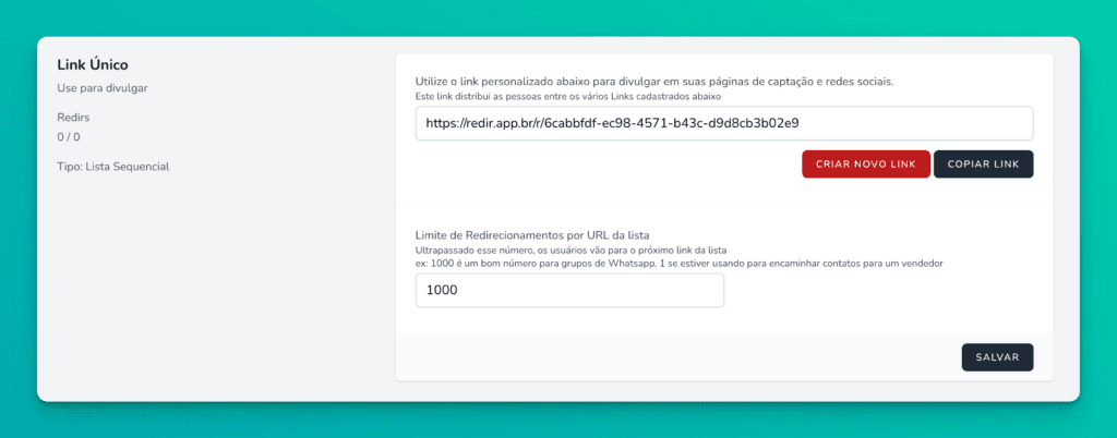 Configuración de límite de clics por URL