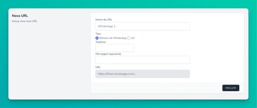 Lista de URLs configuradas en Redir